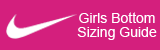 Nike Girls Bottom Sizing Guide